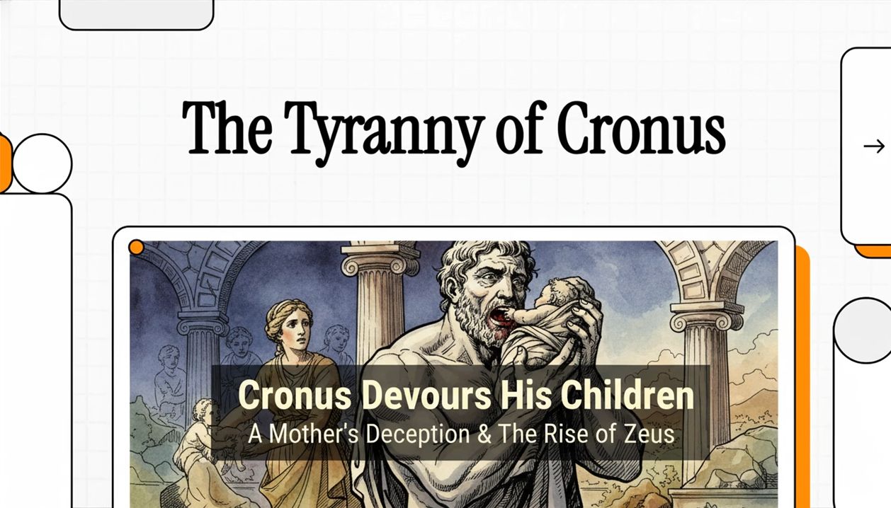 Cronus about to devour an infant against a dark background, with Rhea looking on in despair.